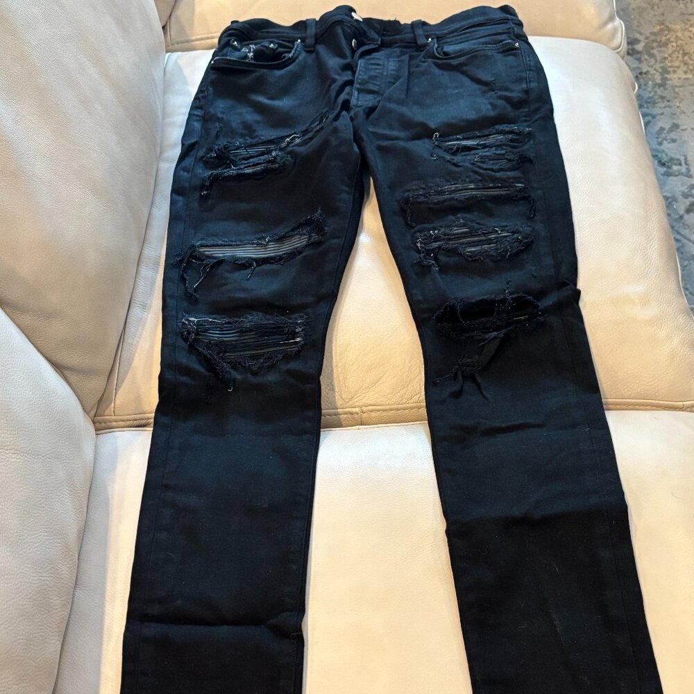Amiri MX1 Black Bandana jeans